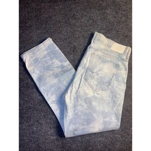 Jordan Craig Straight Fit Jeans Mens 38/32 Light Blue Denim Distressed Acid Wash